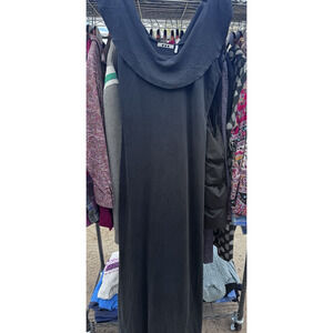 Three Dots Dress L Women's Full Length Black Sleeveless Lenzing Modal Stretch